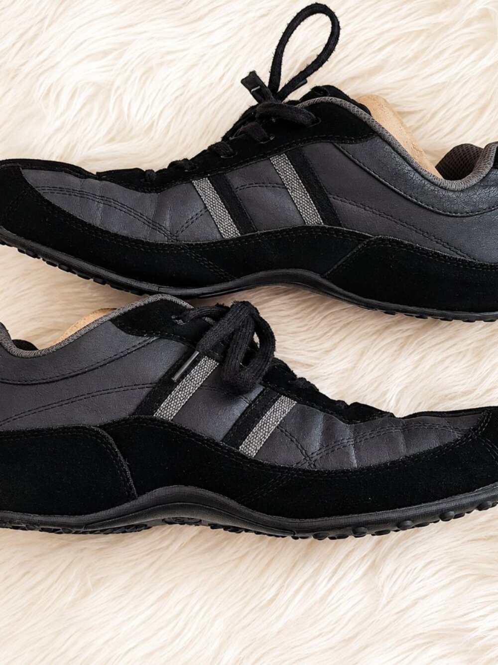Perry Ellis America Men's Black Leather Suede Casual Lace Up Shoes Size 11